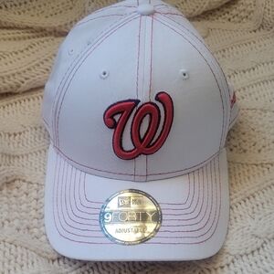 New Era Women's White Cap with Red Embroidery